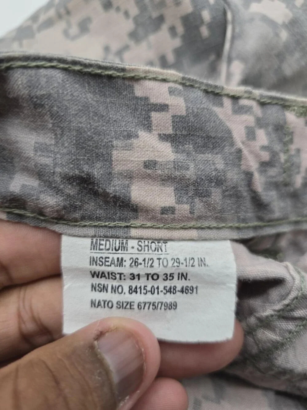 Propper Army Combat Uniform Pants Mens Medium Short Camo Flame Resistant Fading
